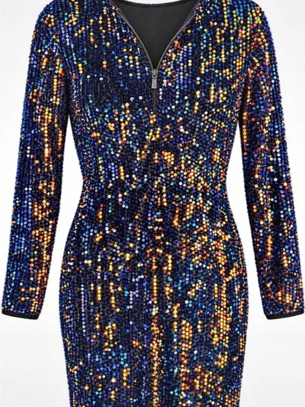 Sequin Mini Dress in Blue & Orange Like New